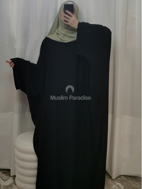 abaya manche pression noir