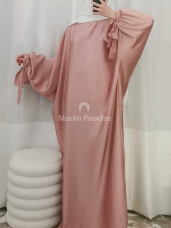 Abaya Satinée Rose