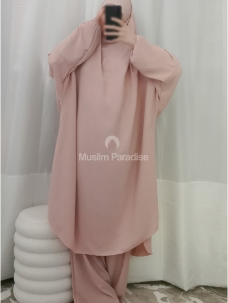Jilbeb soie de medine rose