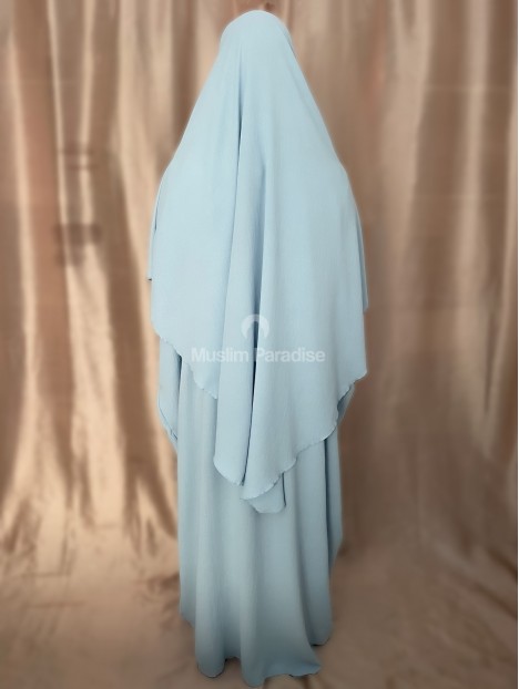 Abaya khimar jazz bleu clair