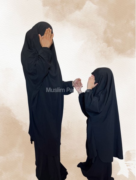 Lote Jilbeb Madre Hija Negro - Muslim Paradise