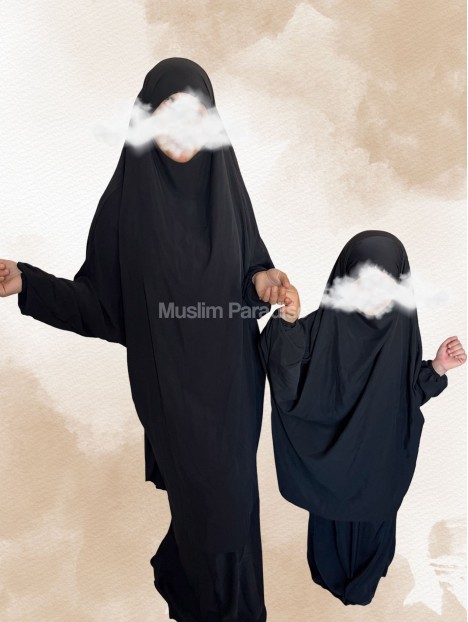 Lot Jilbeb Mère Fille Noir - Muslim Paradise