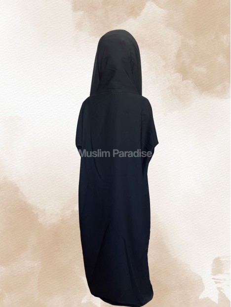Abaya Hijab Intégré Jeune fille noir