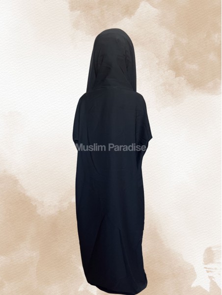 Abaya Hijab Intégré Jeune fille noir