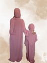 Abaya mère fille rose