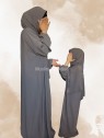 abaya mère fille taupe