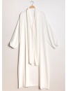 Abaya hijab intégré blanc