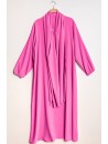 Abaya hijab intégré rose fushia