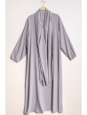 Abaya hijab intégré gris