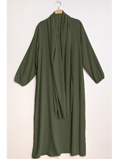 Abaya hijab intégré kaki