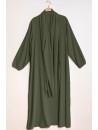 Abaya hijab intégré kaki