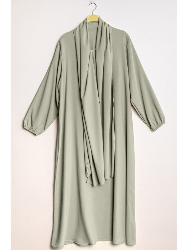 Abaya hijab intégré Vert d'eau