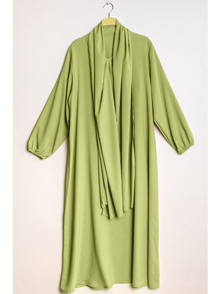 Abaya hijab intégré Vert Pomme