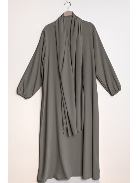 Abaya hijab intégré Taupe