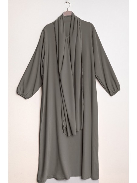 Abaya hijab intégré Taupe