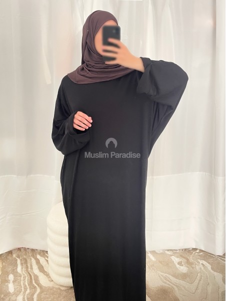 Abaya básica con bolsillos - Algodón acanalado - Muslim Paradise