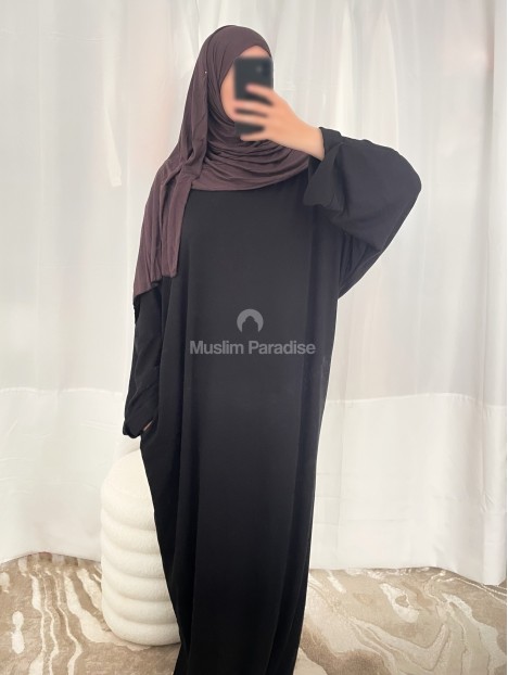 Abaya básica con bolsillos - Algodón acanalado - Muslim Paradise