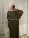 Abaya básica con bolsillos - Algodón acanalado - Muslim Paradise