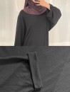 Abaya básica con bolsillos - Algodón acanalado - Muslim Paradise