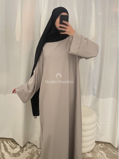abaya basique gris clair