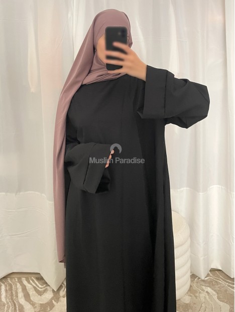 abaya à poche noir