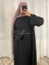 abaya à poche noir
