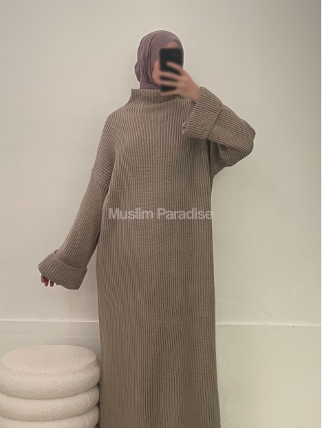 robe longue beige taupe