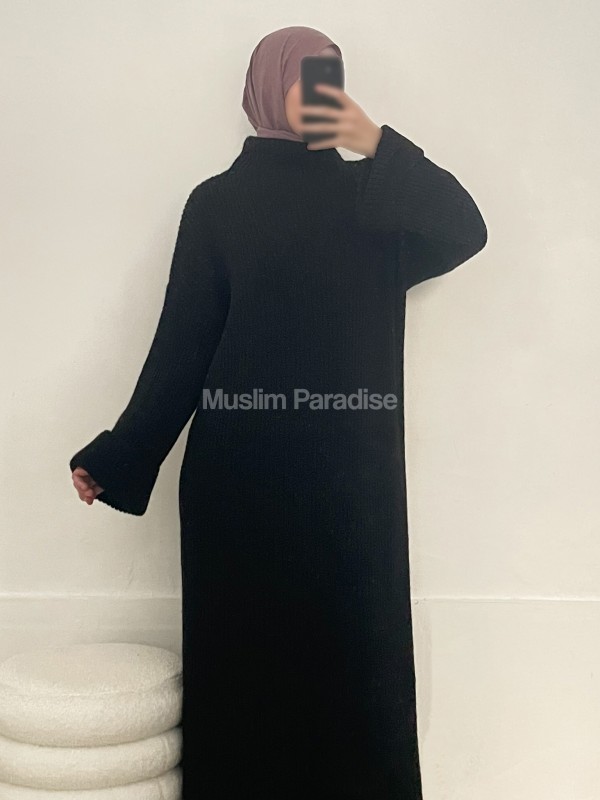 Robe pull voilée noir