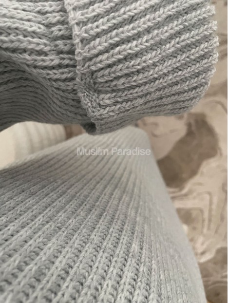 Robe pull voilée gris