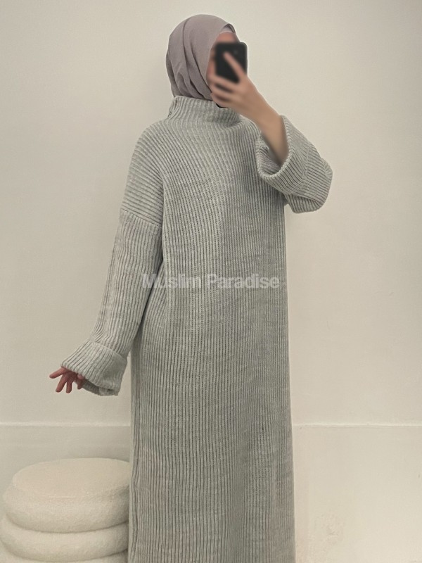 Robe longue hiver gris