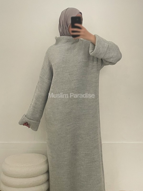 Robe longue hiver gris