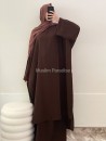 Ensemble tunique extra longue et jupe Marron chocolat Muslim Paradise