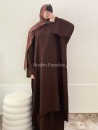 Ensemble tunique jupe marron chocolat