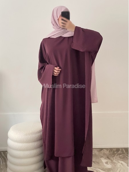 Ensemble tunique extra longue et jupe Mauve Muslim Paradise