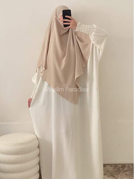 Abaya manches serrées blanche