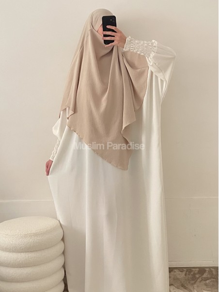 Abaya manches serrées blanche