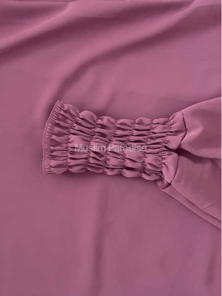 Abaya manches serrées framboise