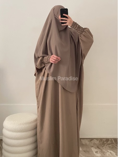 Abaya Mangas Plisadas - Abaya Seda Medina - Muslim Paradise