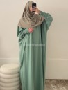 Abaya manches serrées vert d'eau
