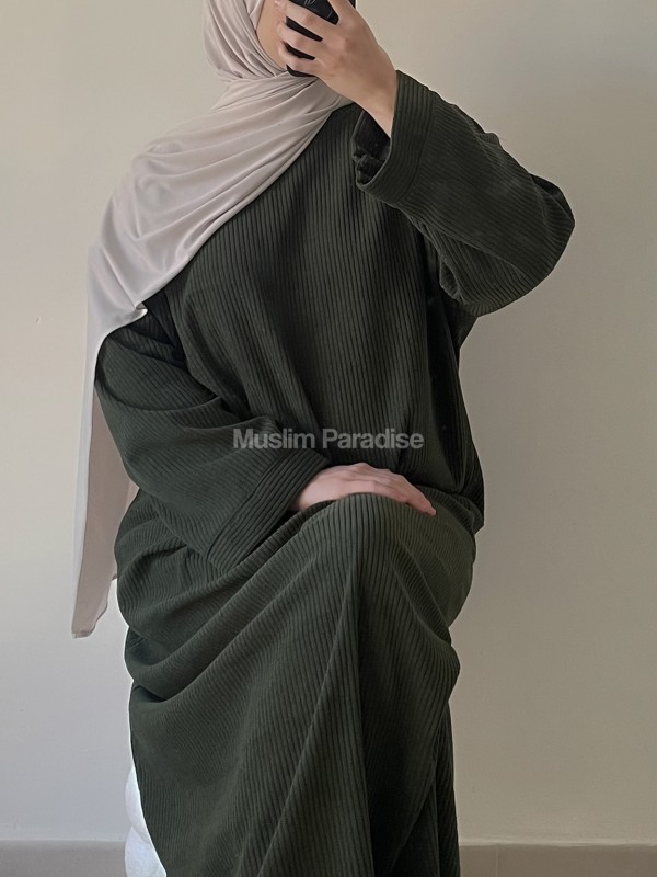 Abaya velour kaki