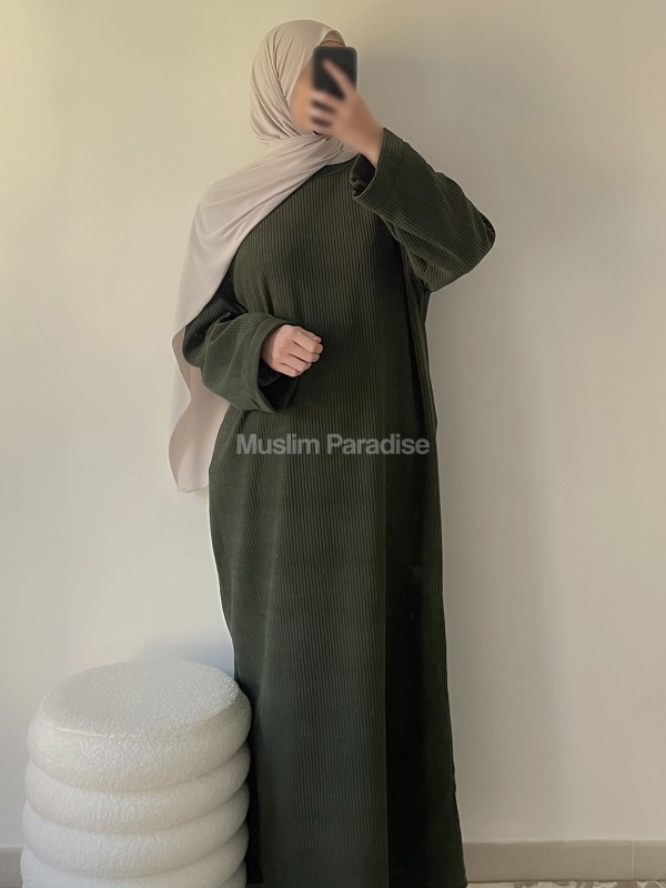 abaya basique pas cher kaki