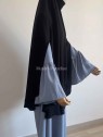 abaya manches tulipe bleu