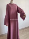 Abaya grandes manches tulipe framboise