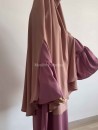 abaya manches tulipe framboise