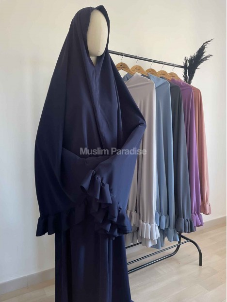 Ensemble de prière froufrou bleu marine