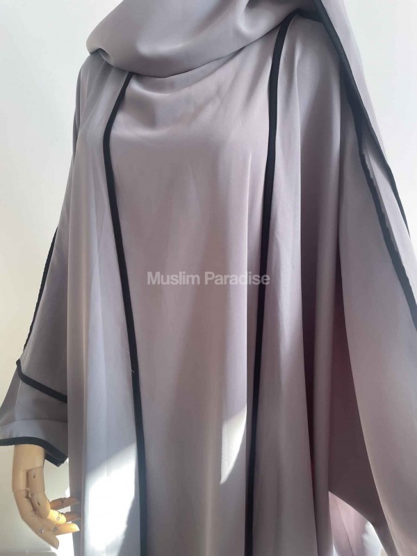 ensemble kimono abaya hijab gris