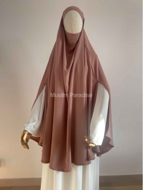 khimar coupe carré rose nude