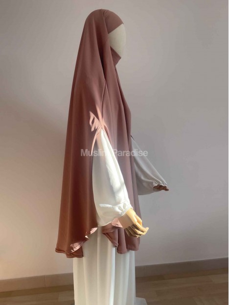 Khimar ouvert rose