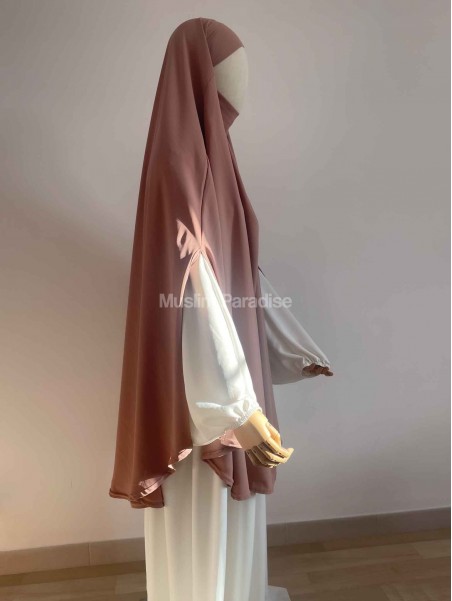 Khimar ouvert rose