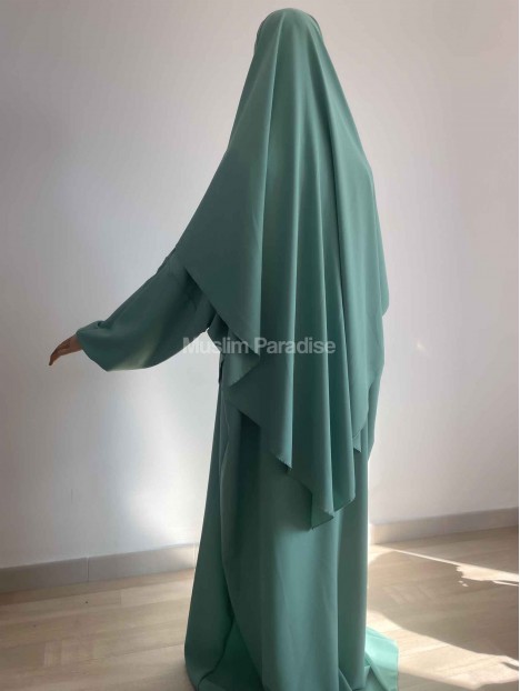 abaya soie de medine vert d'eau